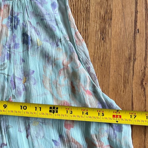 SOLD Alice + Olivia Green Floral Sleeveless Halter Neck Blouse Top Women's Sz XS - Picture 7 of 7
